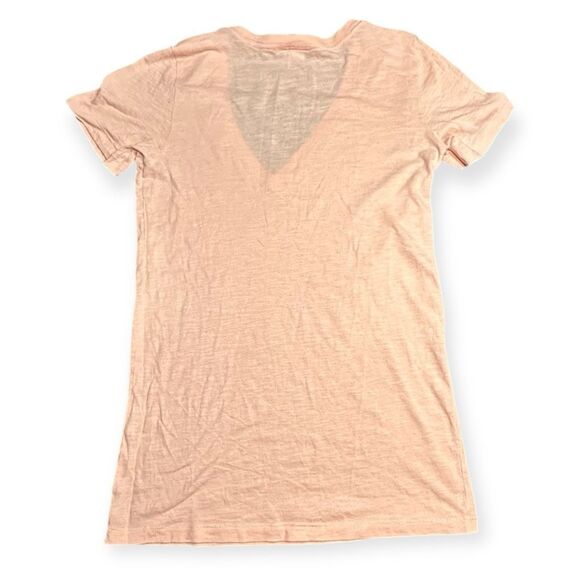 PINK VICTORIA’S SECRET Women’s Peach V-Neck Short Sleeve T-Shirt Size Small - Picture 2 of 4